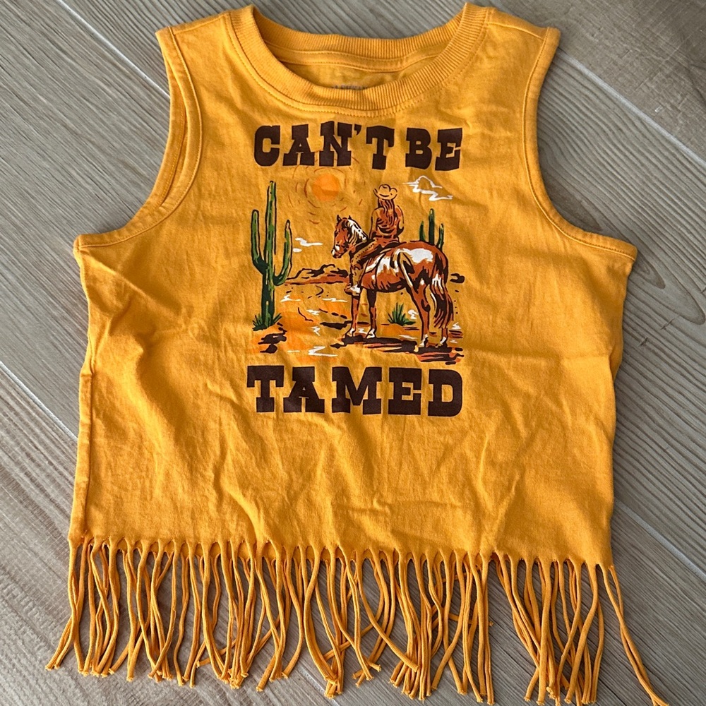 Shyanne Mustard Fringe Tank Top - Can't Be Tamed